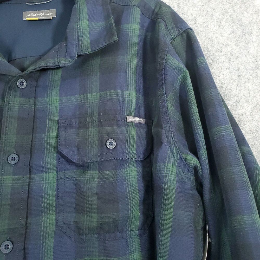 Eddie Bauer Travex Shirt Mens 2XL Classic Fit Freedry Easy Care Green Plaid XXL - Picture 7 of 16